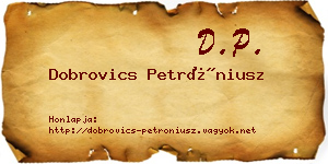 Dobrovics Petróniusz névjegykártya